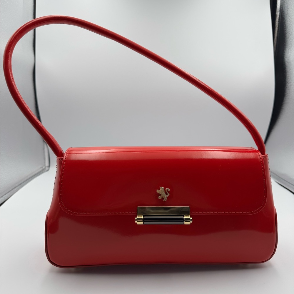 Pratesi Firenze Barchetta Red Patent Leather Shoulder Bag